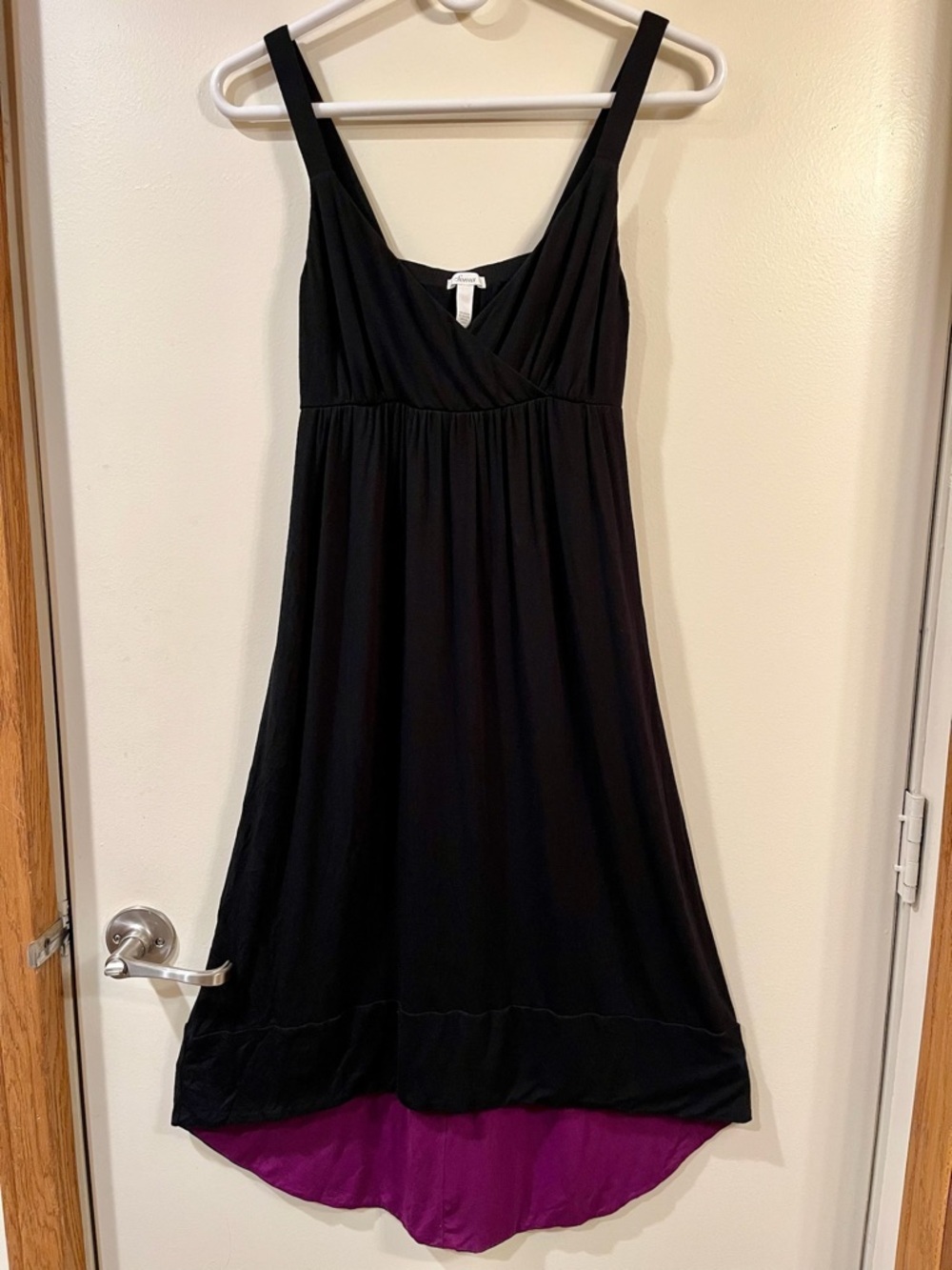 Soma Intimates Black Sleeveless High Low Surplice Knit Lounge Dress Gown Size XS